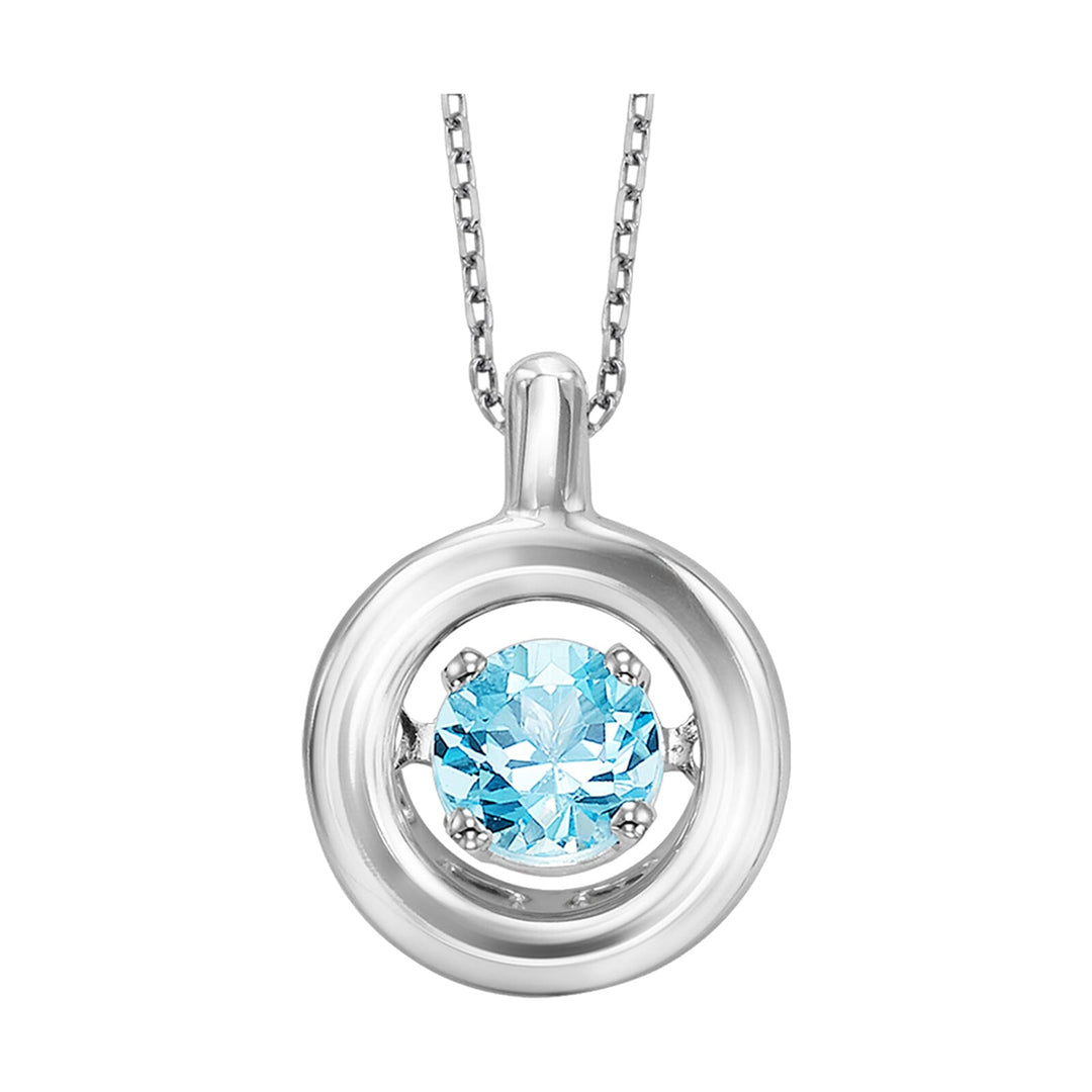 Silver Aquamarine 1/6Ctw Pendant