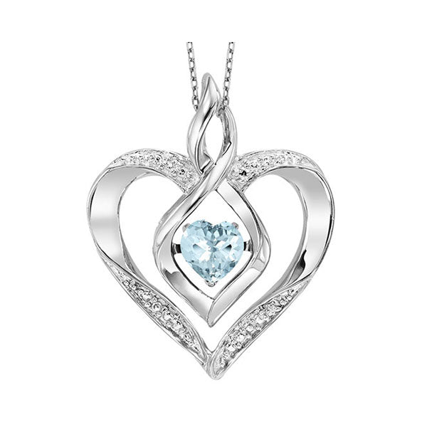 Silver Created-Aquamarine 1/4Ctw Pendant