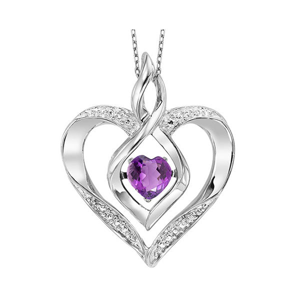 Silver Created-Amethyst 1/4Ctw Pendant
