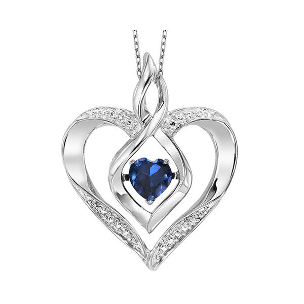 Silver Created Sapphire 1/4Ctw Pendant