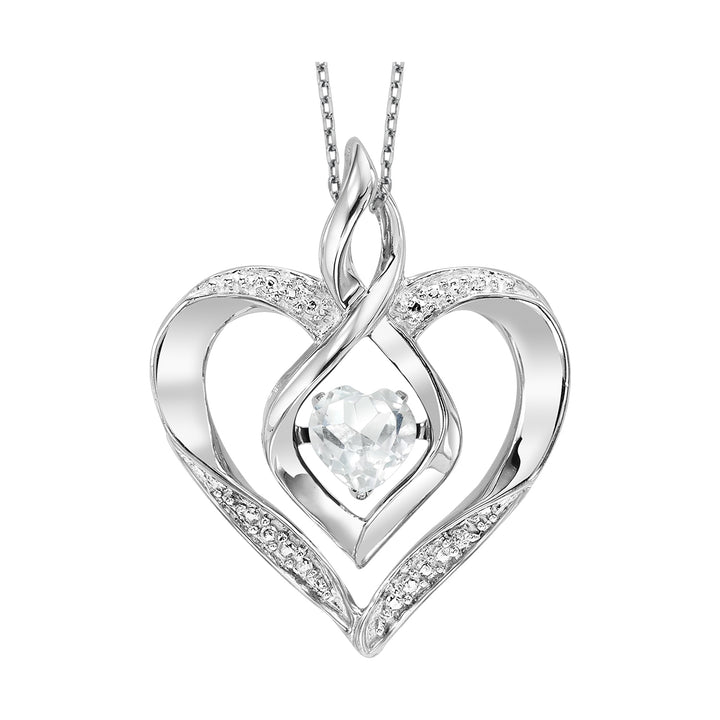 Silver Created White Topaz 1/4Ctw Pendant