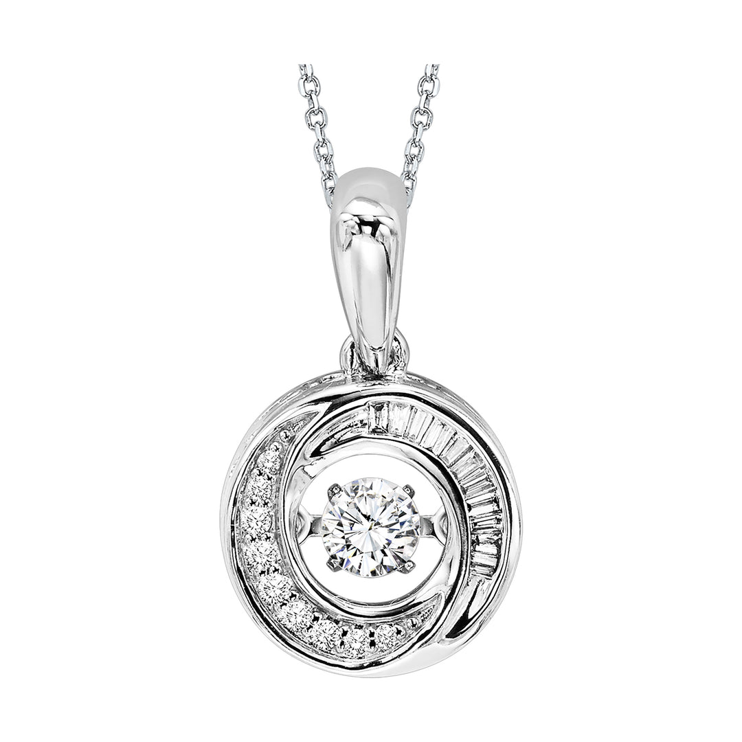10Kt White Gold Diamond 1/6Ctw Pendant