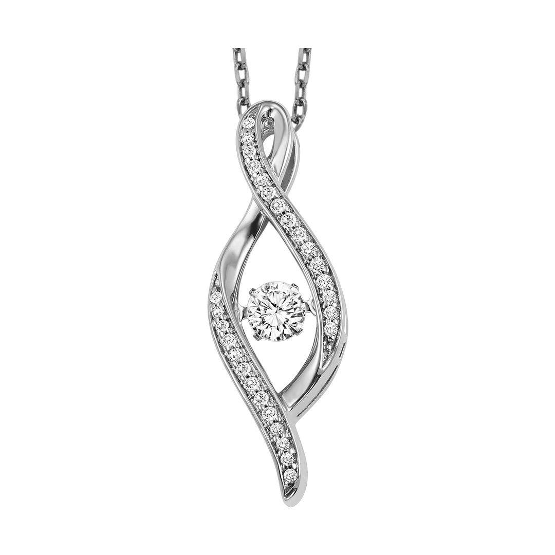 10Kt White Gold Diamond 1/4Ctw Pendant