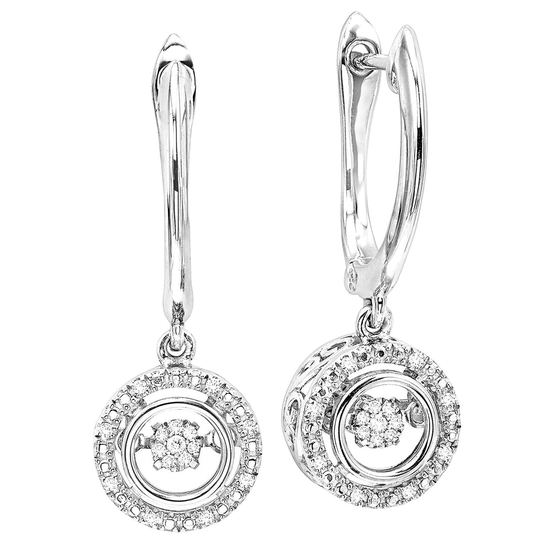 Silver Diamond 1/10Ctw Earring