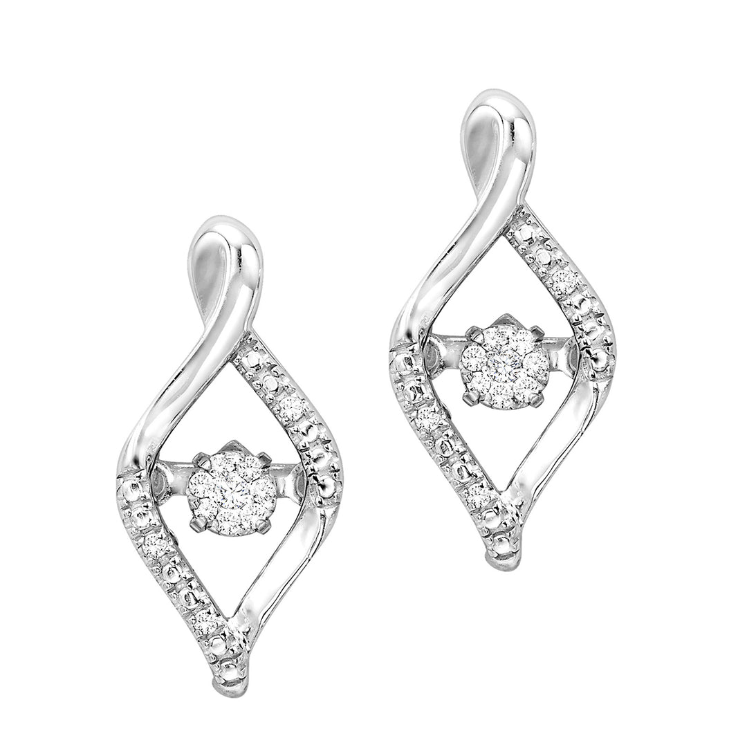 Silver Diamond 1/12Ctw Earring