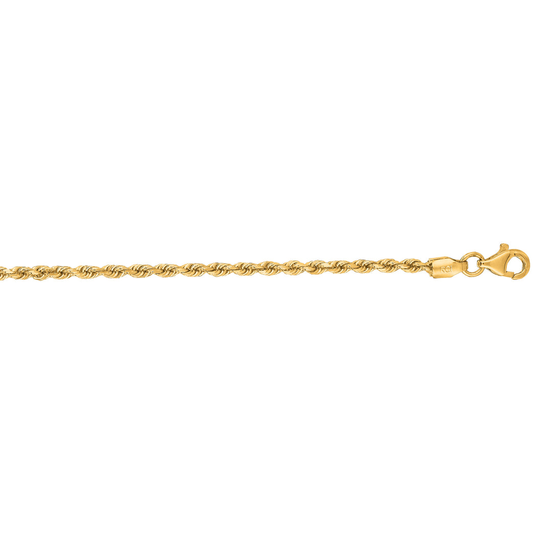 14K Gold 24"" 2mm Diamond Cut Royal Rope Chain