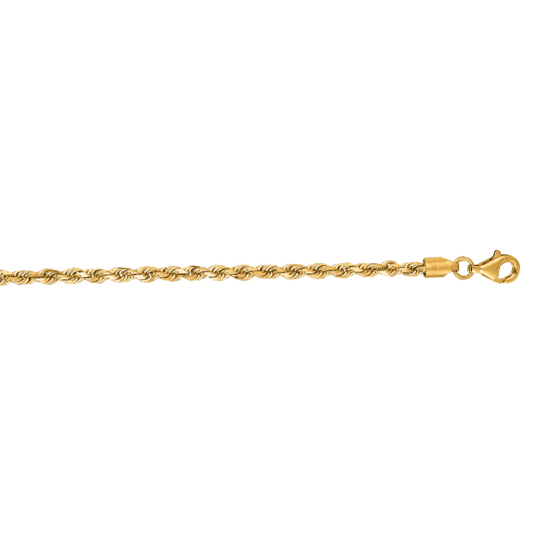 14K Gold 24"" 2.75mm Diamond Cut Royal Rope Chain