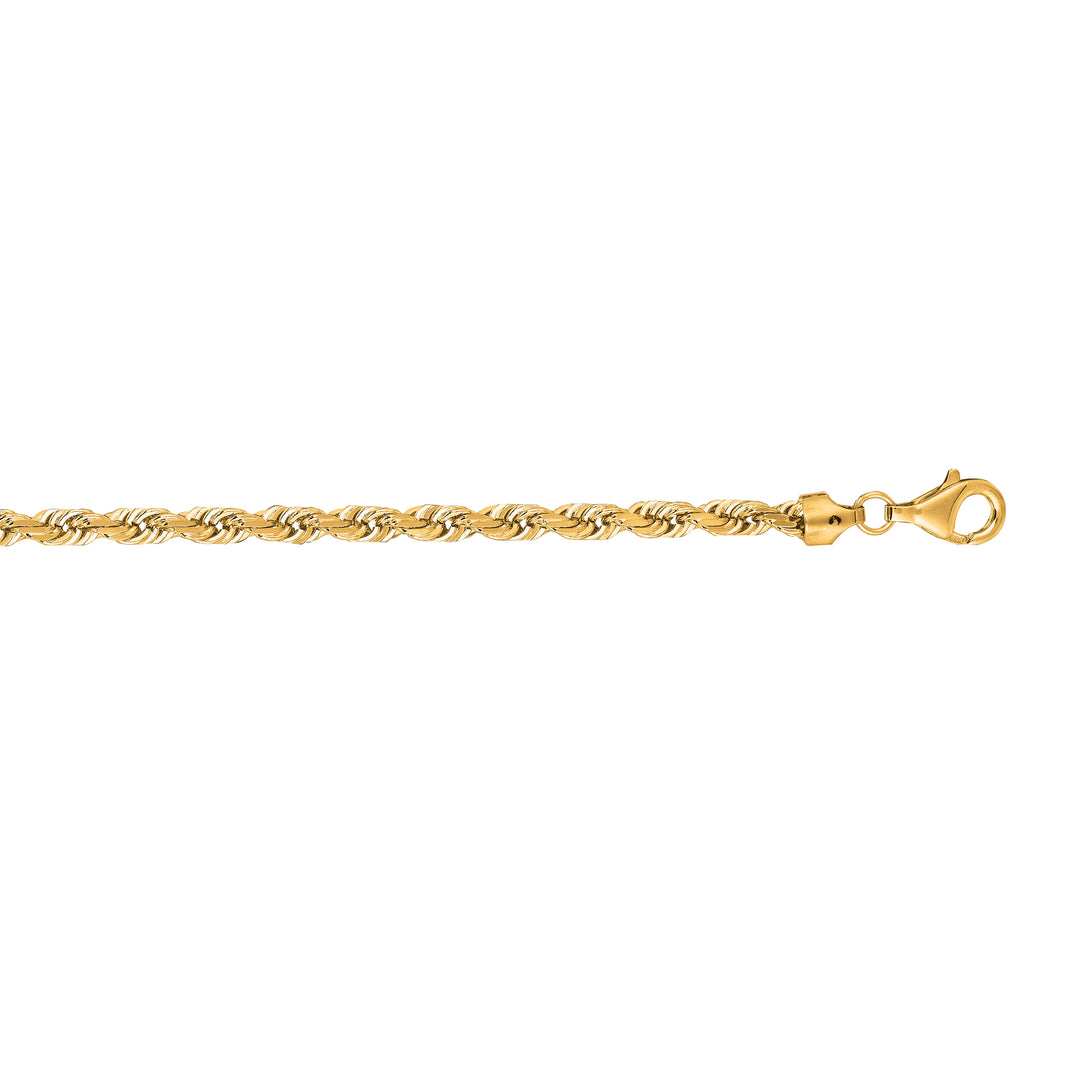 14K Gold 22"" 5mm Diamond Cut Royal Rope Chain
