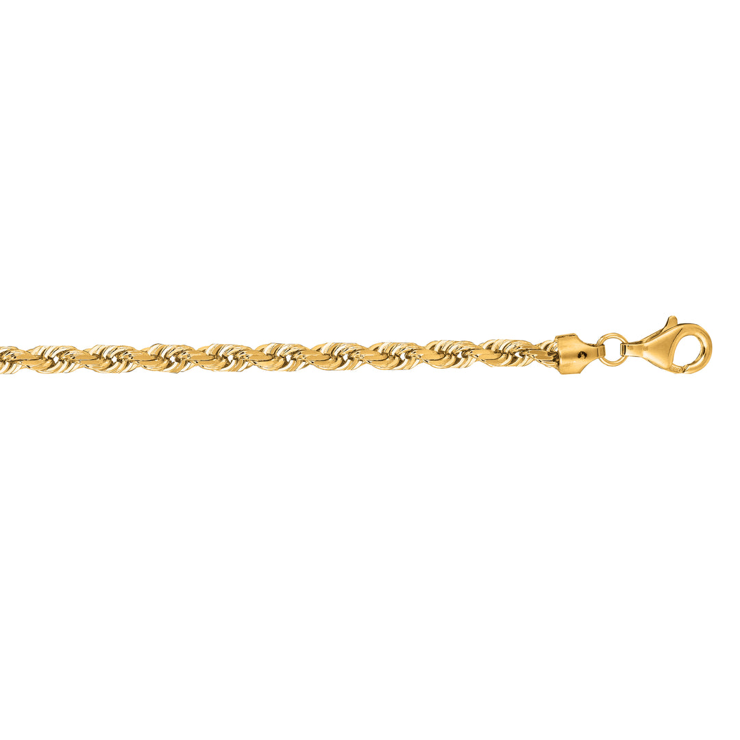 14K Gold 24"" 5.4mm Diamond Cut Royal Rope Chain