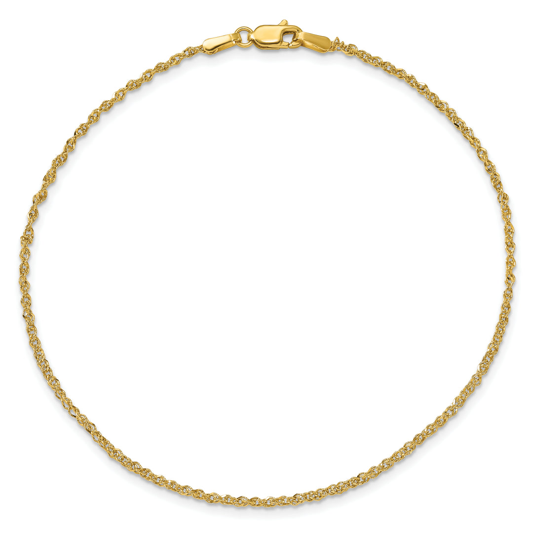 14K 1.7mm Ropa Chain Anklet