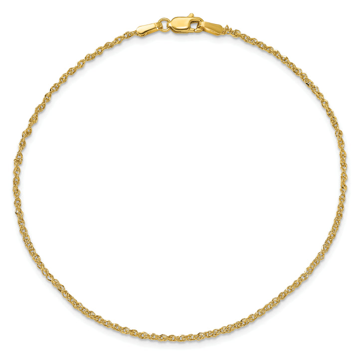 14K 1.7mm Ropa Chain Anklet