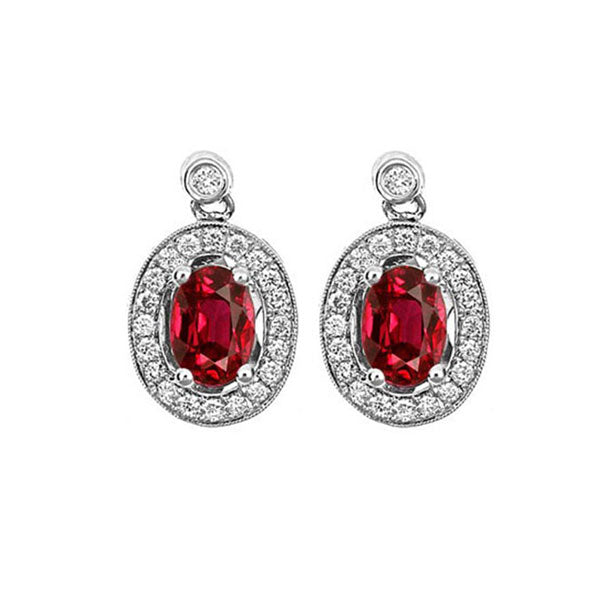 14Kt White Gold Diamond 1/4Ctw & Ruby 1Ctw Ring