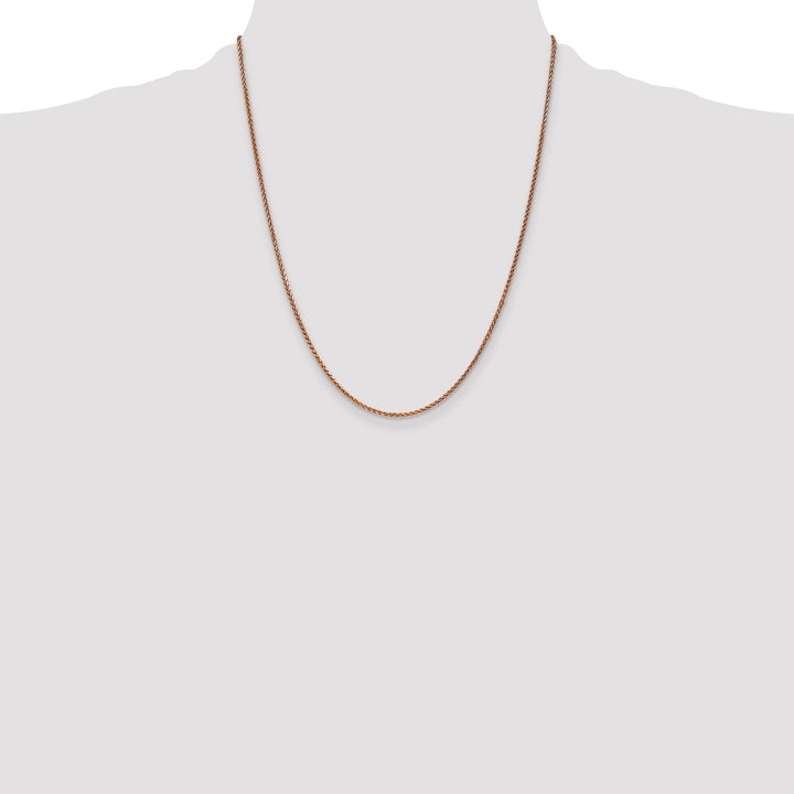 14k Rose Gold 1.7mm D/C Spiga Chain