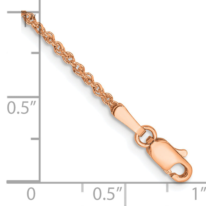 14K Rose Gold 1.7mm Ropa Chain Anklet