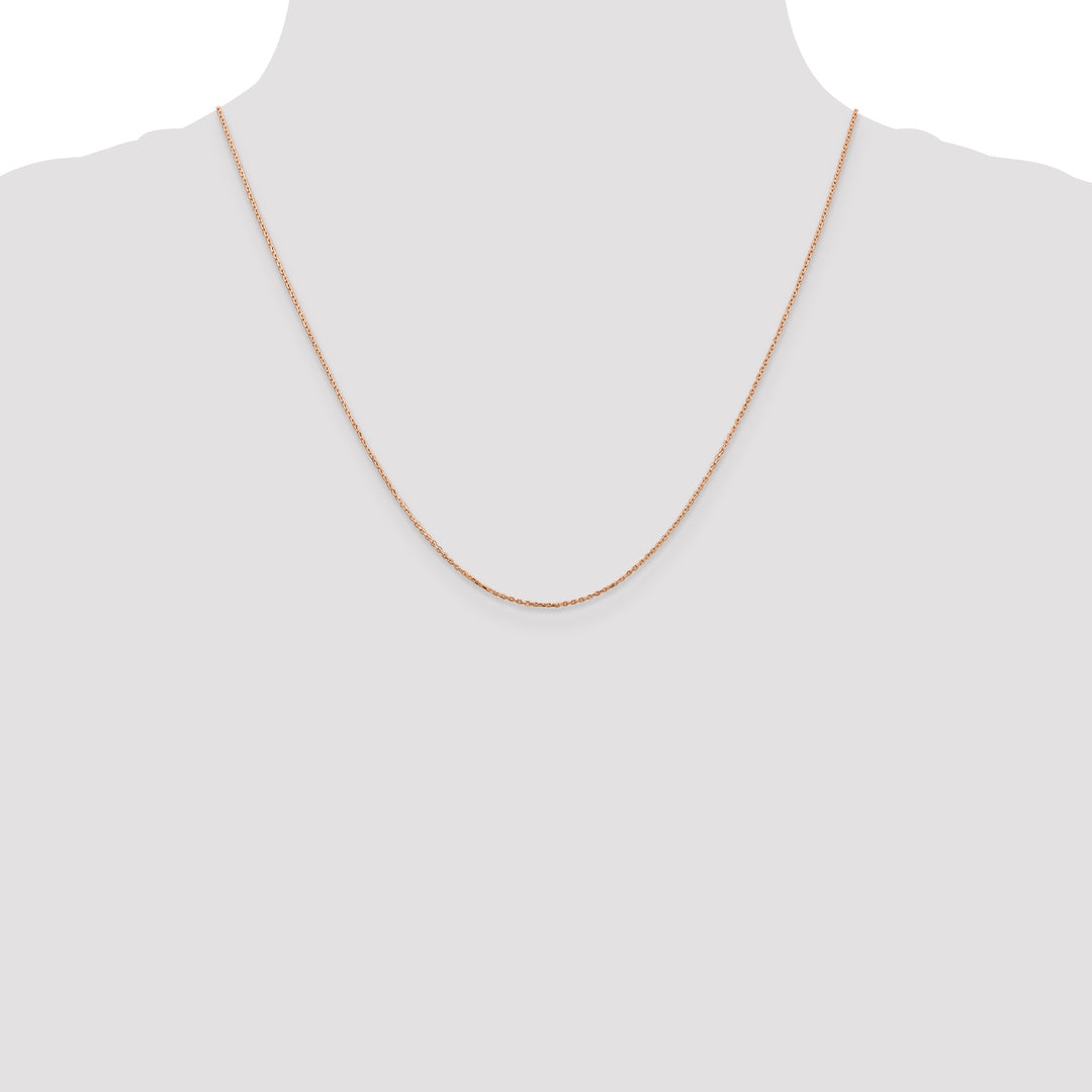 14k Rose Gold .8mm D/C Cable Chain