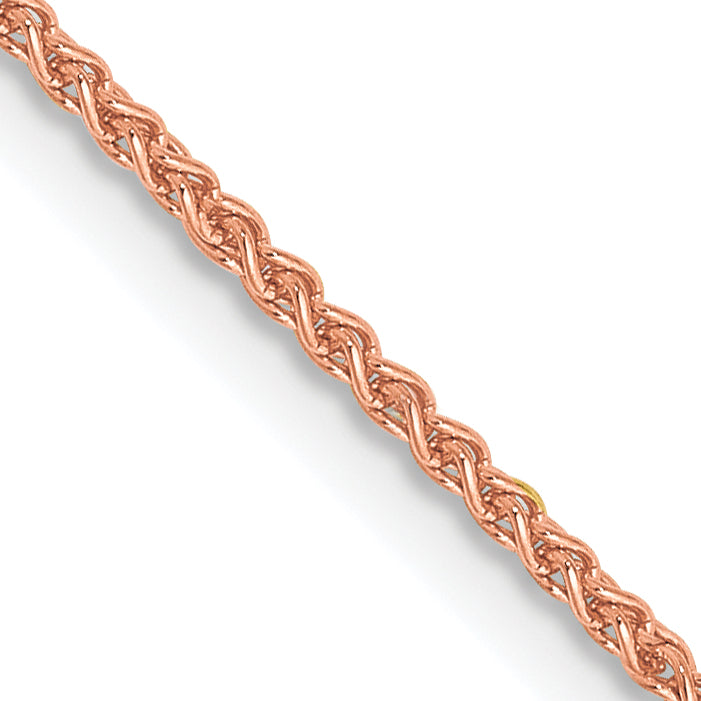 14k Rose Gold 1.25mm Solid Polished Spiga Chain