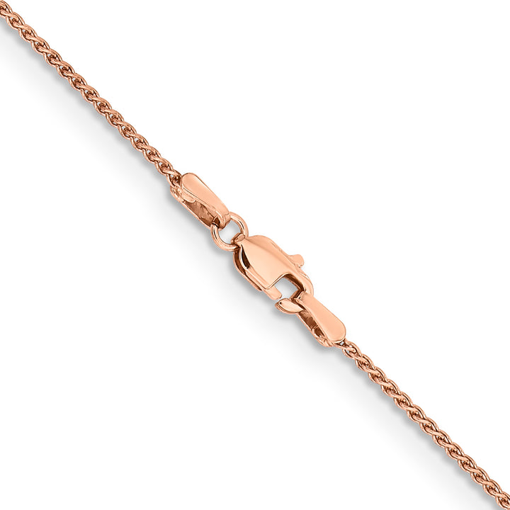 14k Rose Gold 1.25mm Solid Polished Spiga Chain