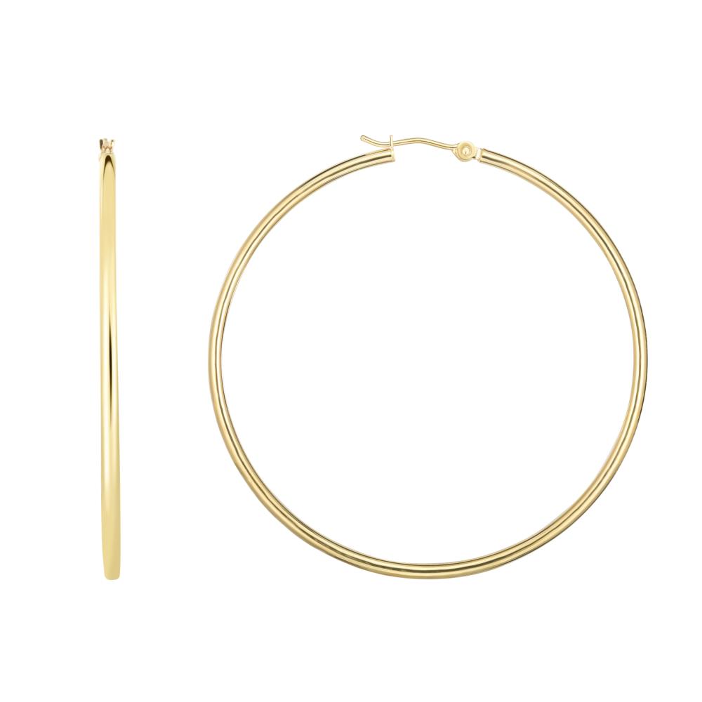 14K Gold 2x45mm Hoops