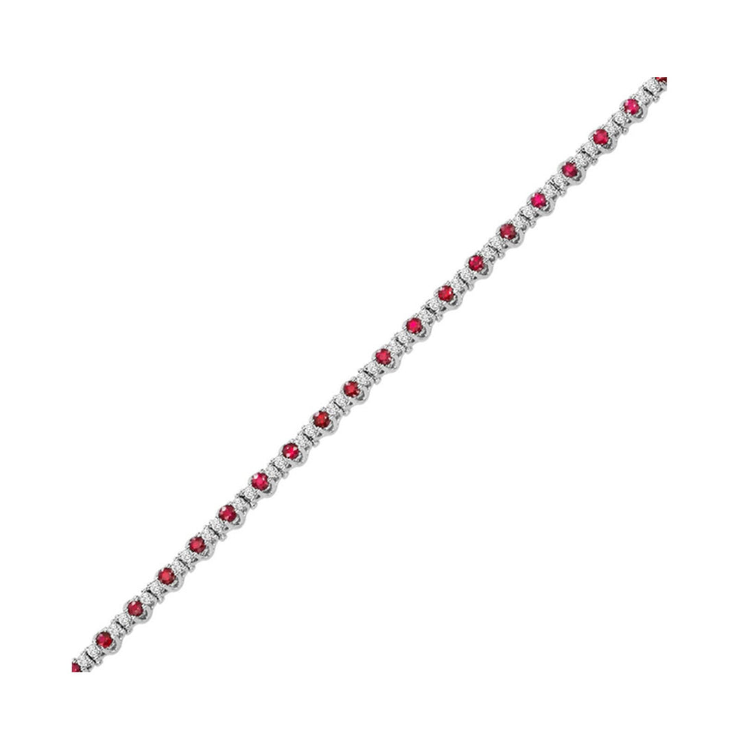 14Kt White Gold Diamond 7/8Ctw & Ruby 1 7/8Ctw Bracelet