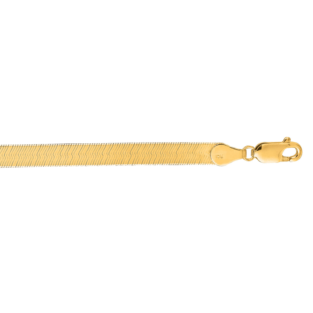 14K Gold 7"" 5mm Imperial Herringbone Chain