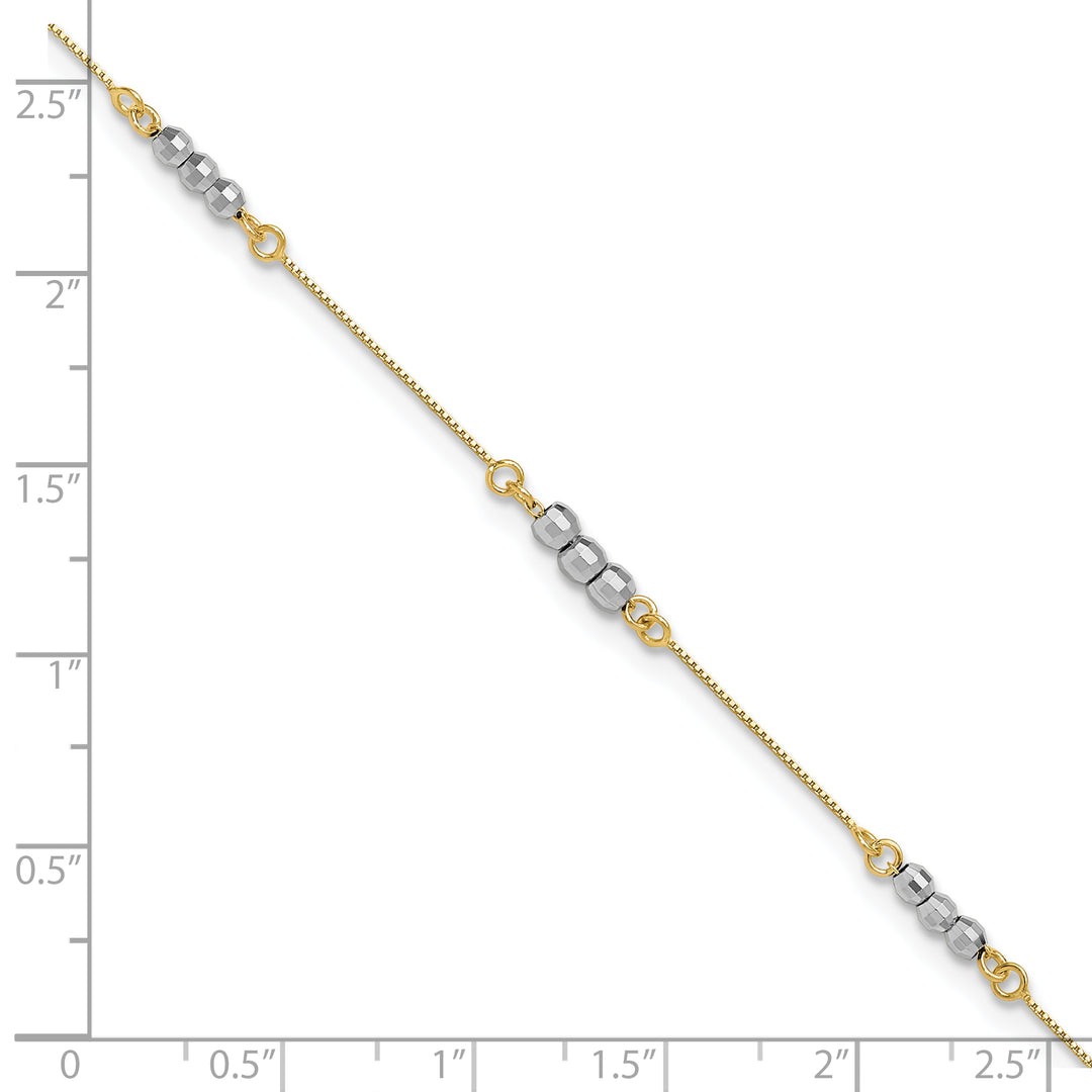 14K Two-Tone Mirror Beaded Bracelet