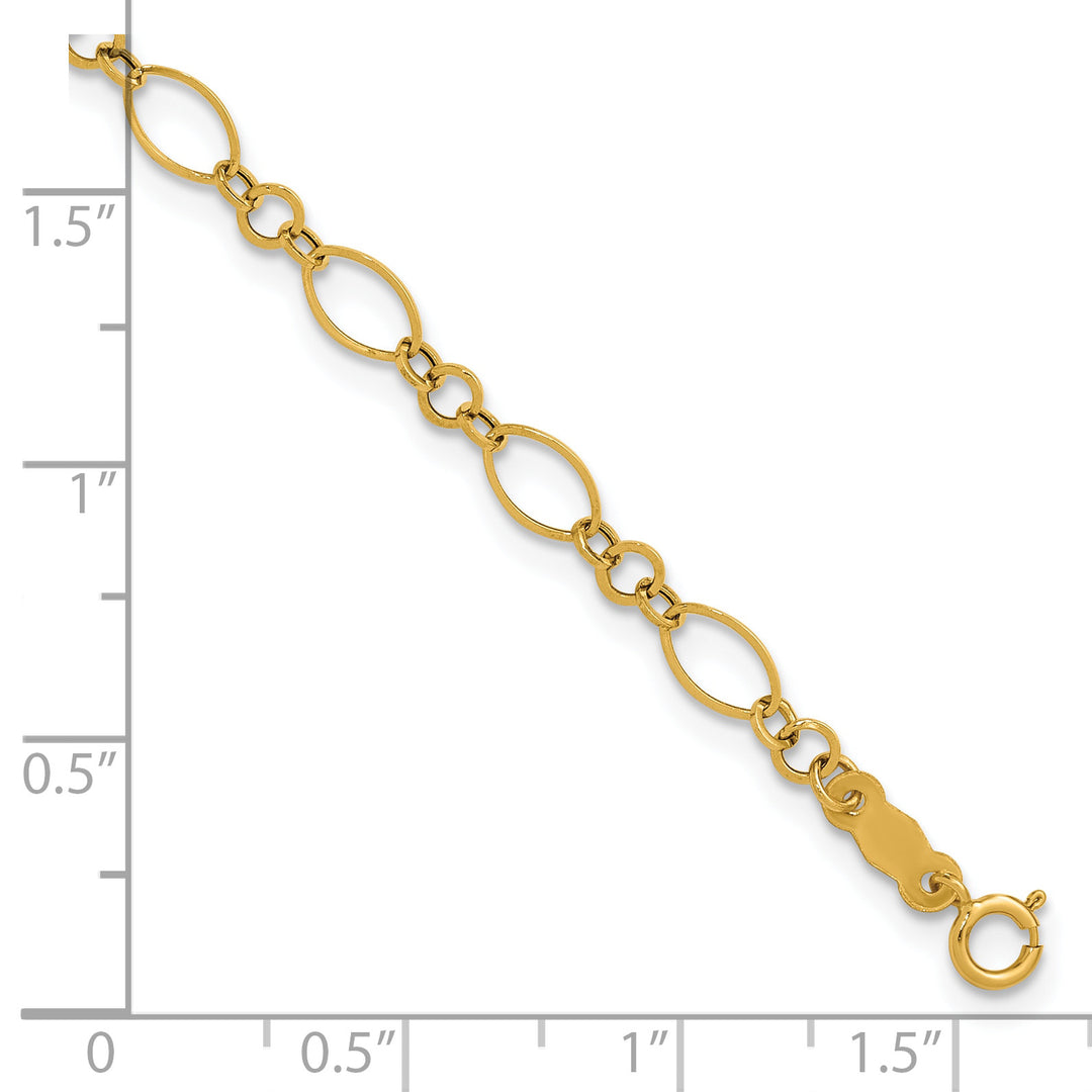 14k Yellow Gold 7.25in Polished Fancy Link Bracelet