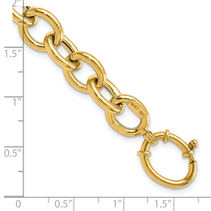 14k Polished Fancy Oval Link Bracelet