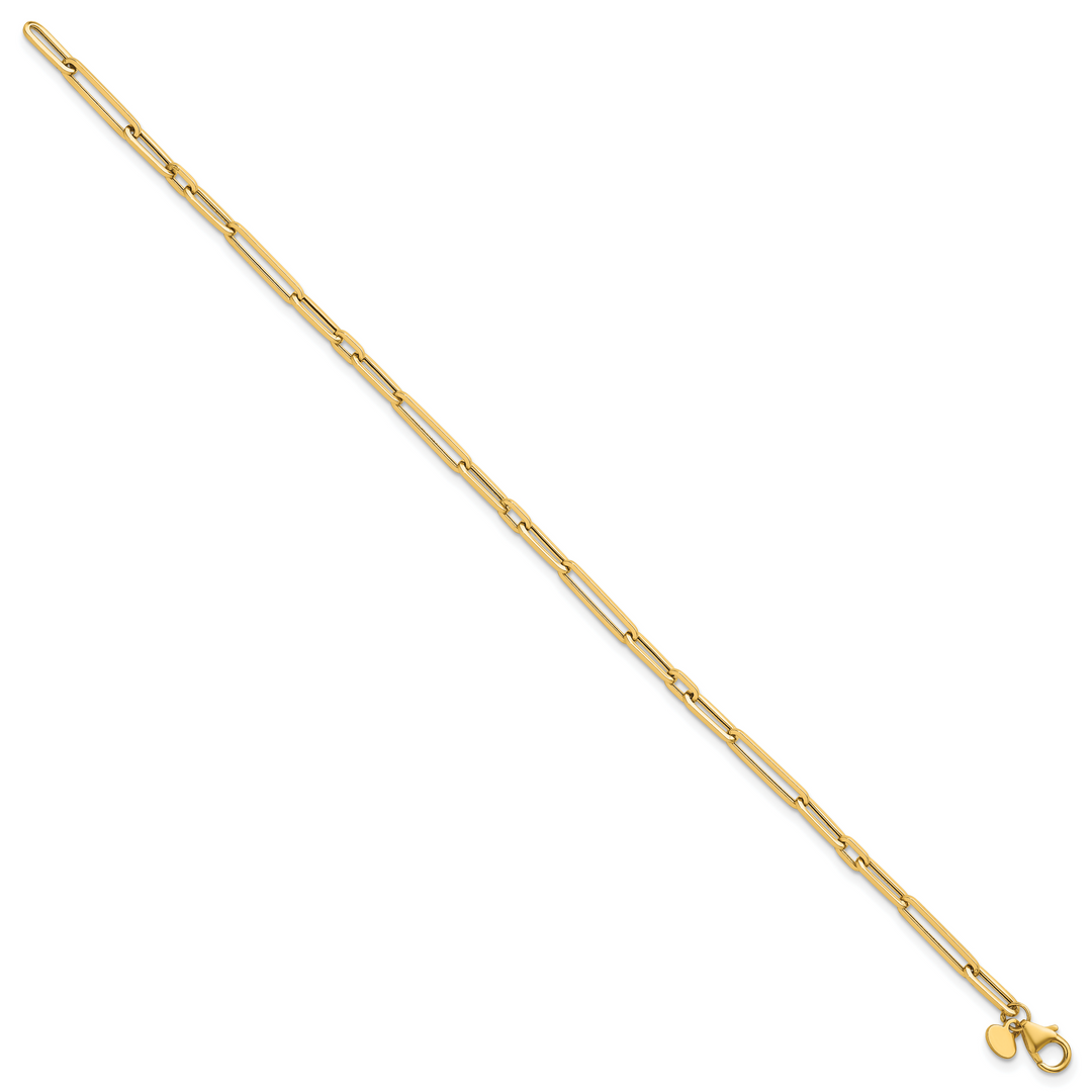 14k Polished 7.5in Paperclip Link Bracelet