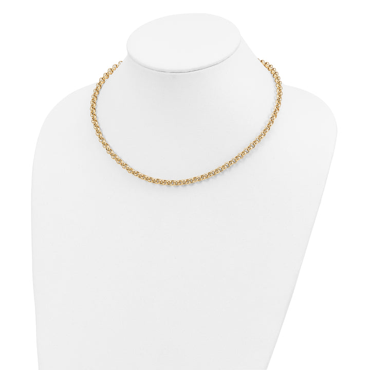 14k 18in 5mm Polished Fancy Rolo Link Necklace