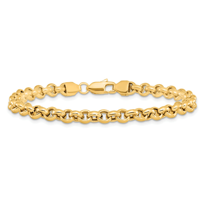 14k 8.5in 5mm Polished Fancy Rolo Link Bracelet