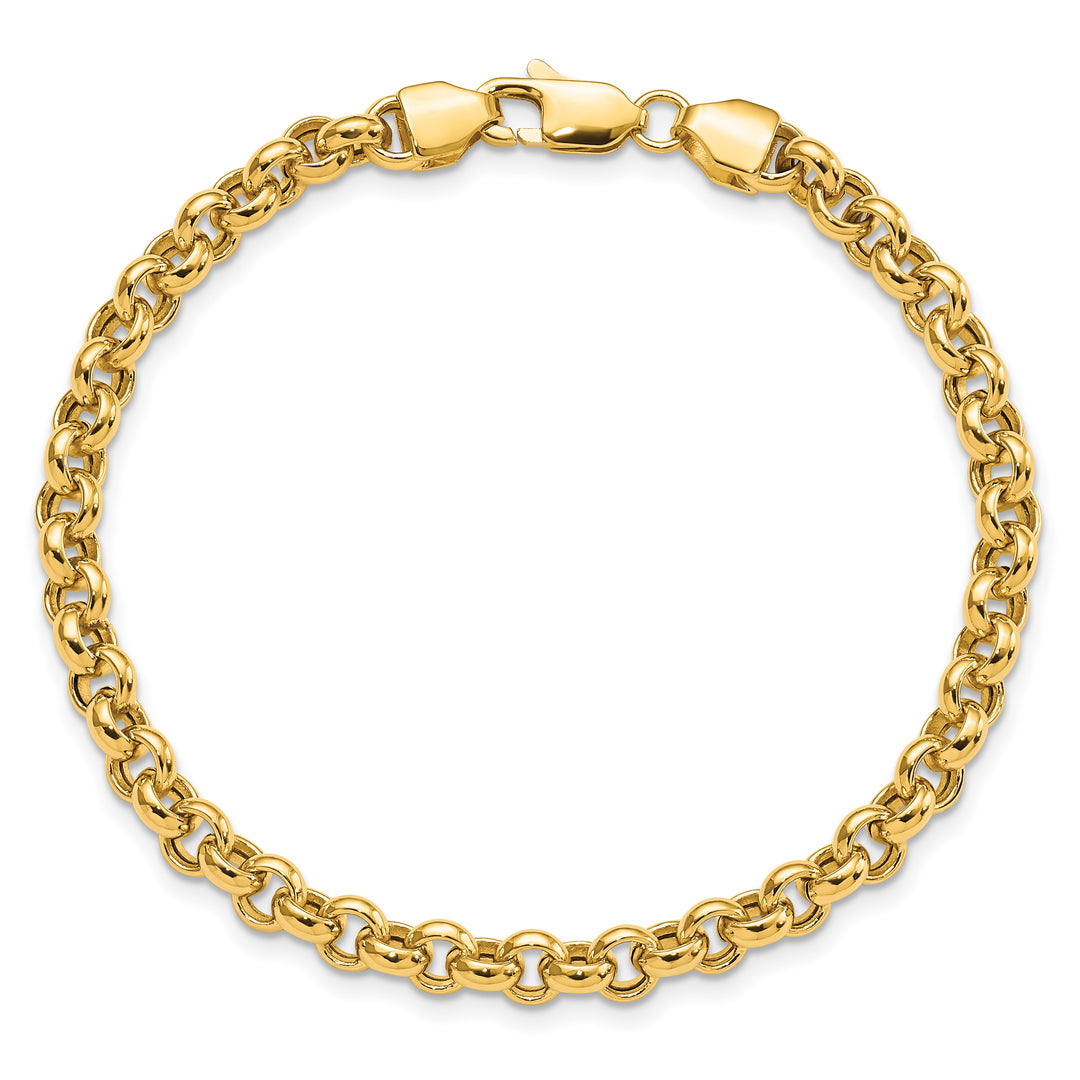 14k 8.5in 5mm Polished Fancy Rolo Link Bracelet