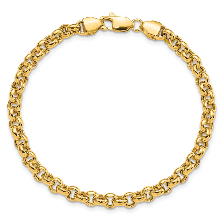 14k 8.5in 5mm Polished Fancy Rolo Link Bracelet