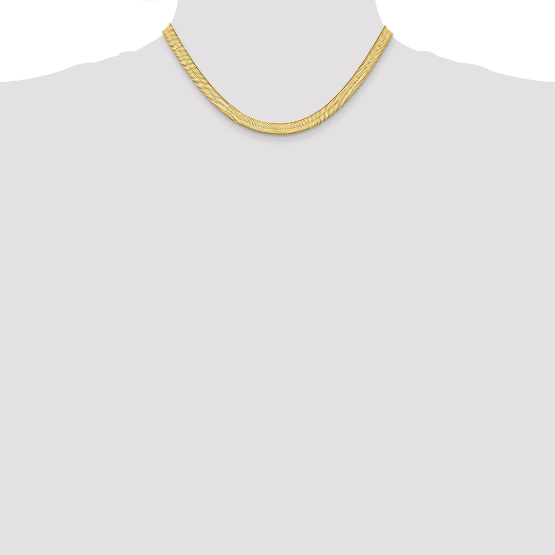 14k 6.5mm Silky Herringbone Chain