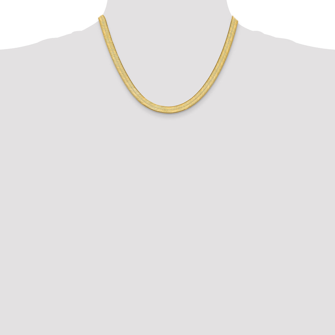 14k 6.5mm Silky Herringbone Chain