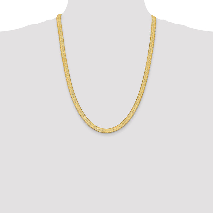 14k 6.5mm Silky Herringbone Chain