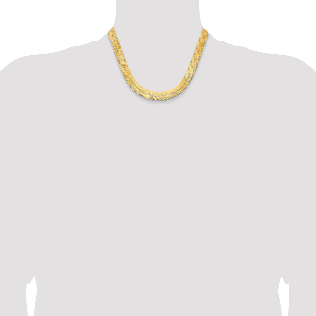 14k 10mm Silky Herringbone Chain