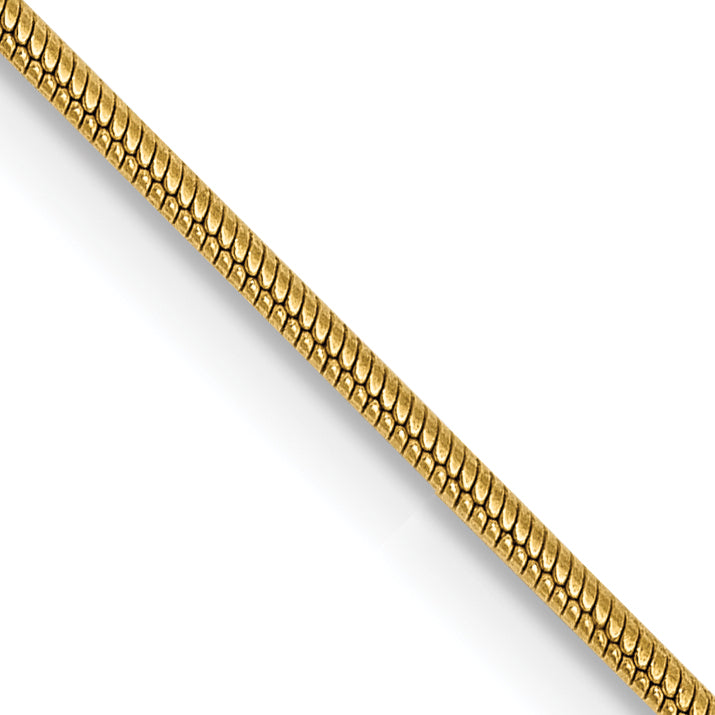 14k .9mm Round Snake Chain