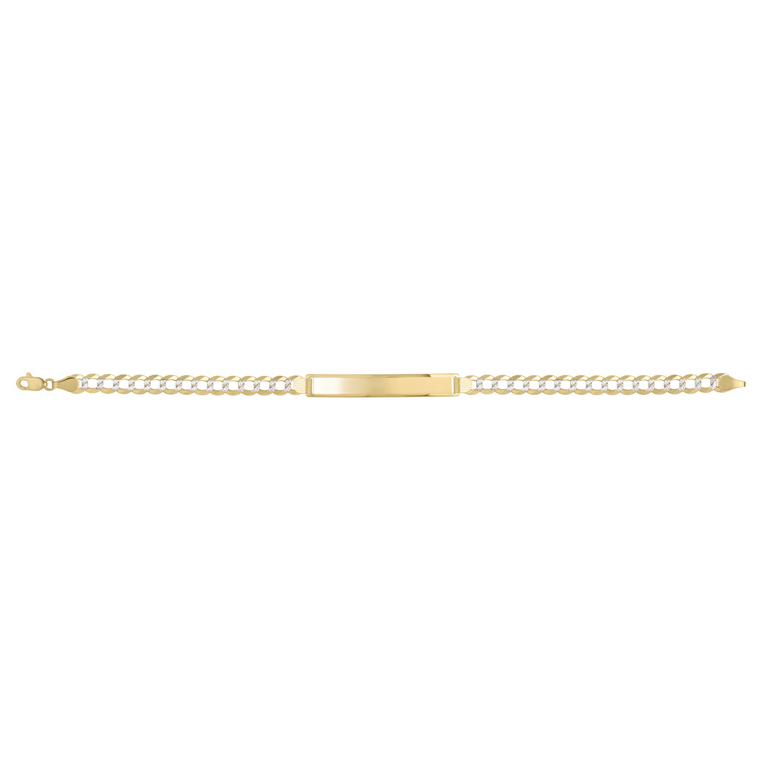 14K 5.7mm Pave ID Curb Bracelet