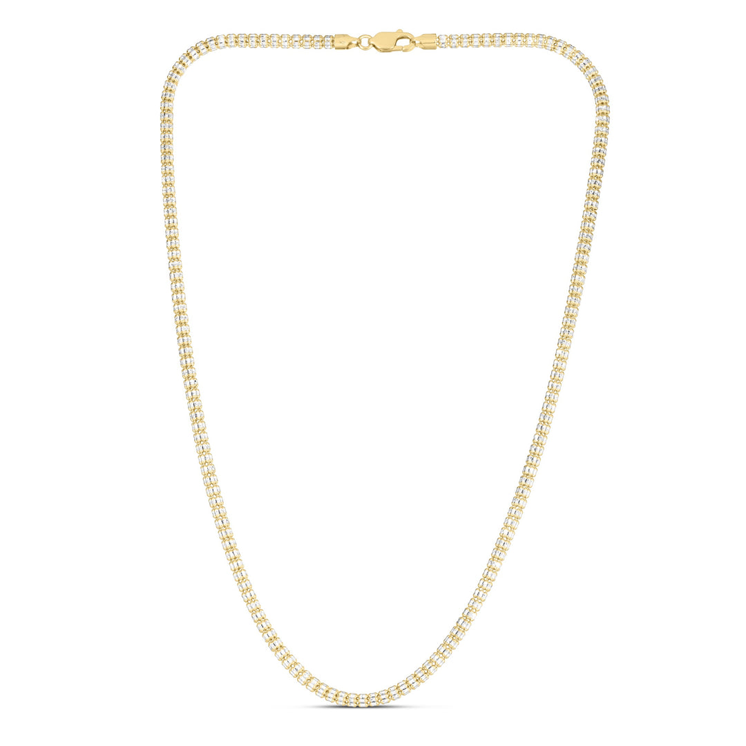 14K 3.8mm Two-Tone Fancy Ice Chain