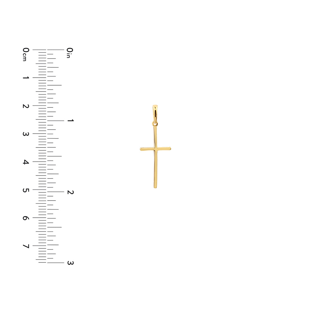 Polished Cross Pendant with Rounded Edges