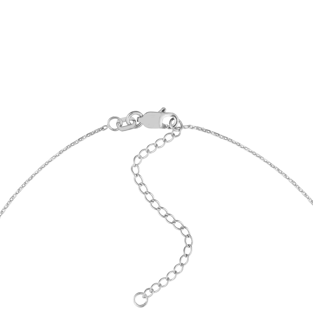 Sterling Silver Half-CZ Vertical Bar Adjustable Necklace