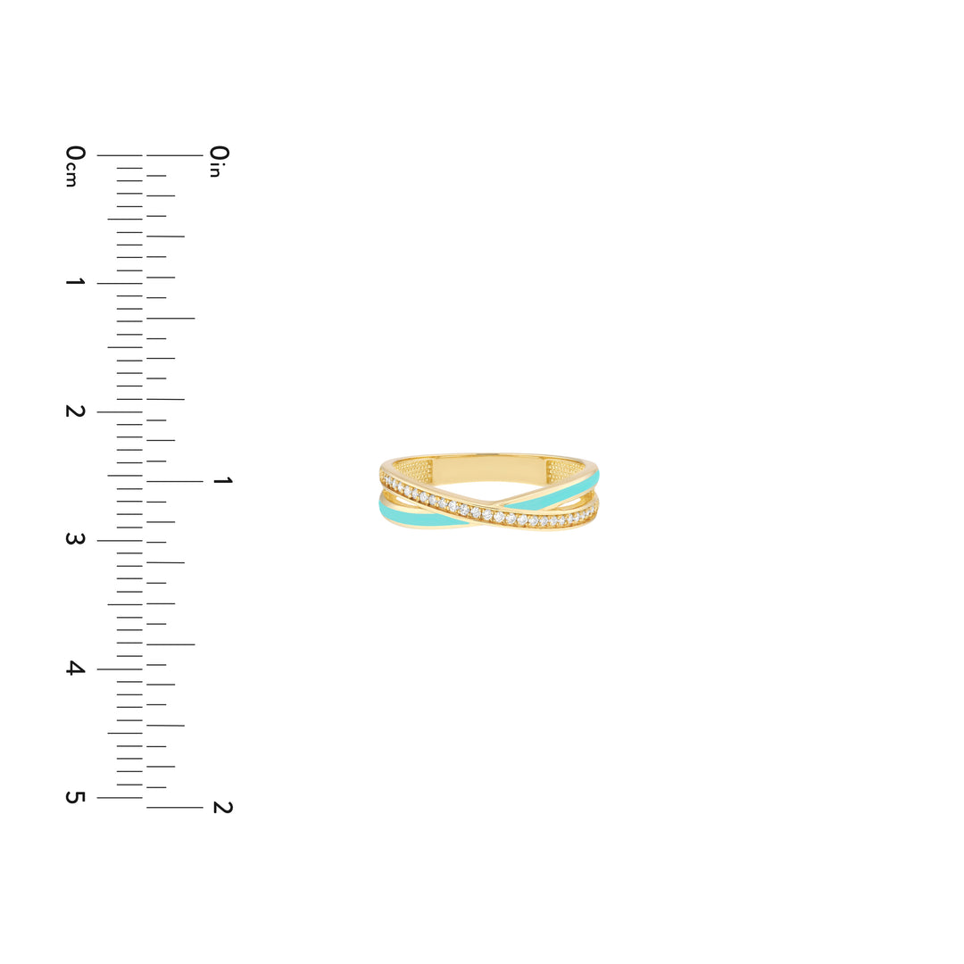 Diamond Turquoise X Ring