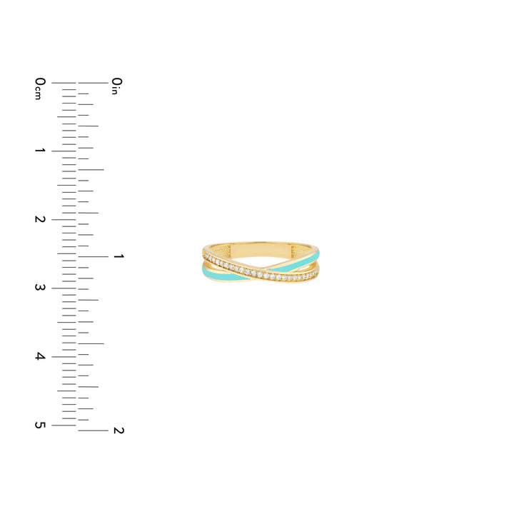 Diamond Turquoise X Ring