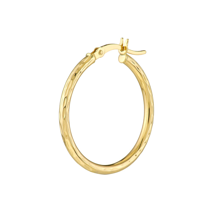 2mm x 20mm Diamond-Cut Hoop Earrings