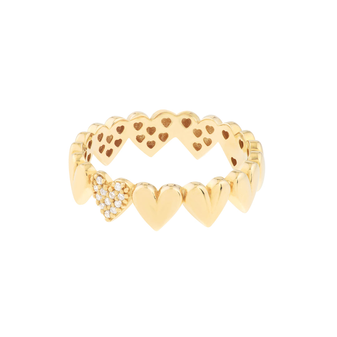 Side by Side Heart Ring