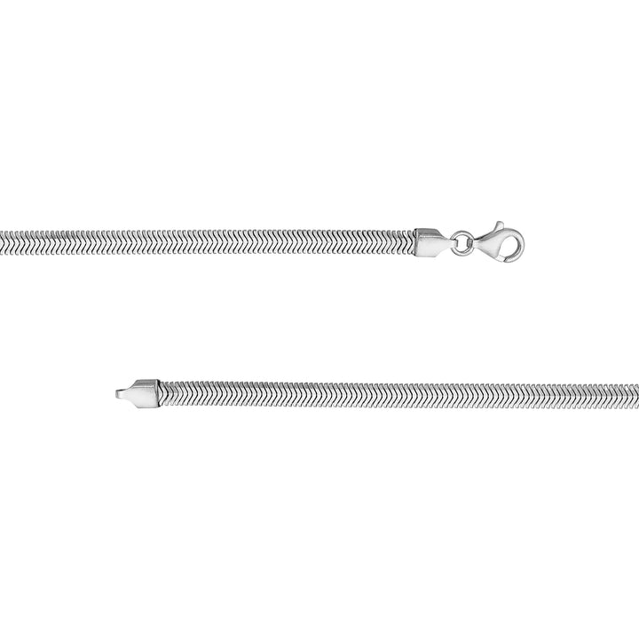 Sterling Silver 4.20mm D/C Flat Oval Snake Chain