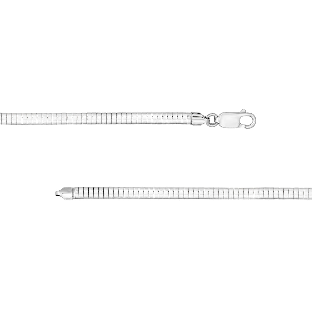4.10mm Sterling Silver Domed Omega Chain