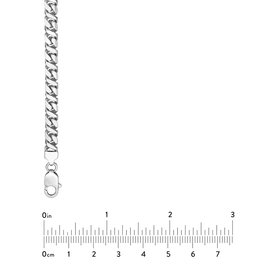Sterling Silver 7mm 8 Sided D/C Curb Chain