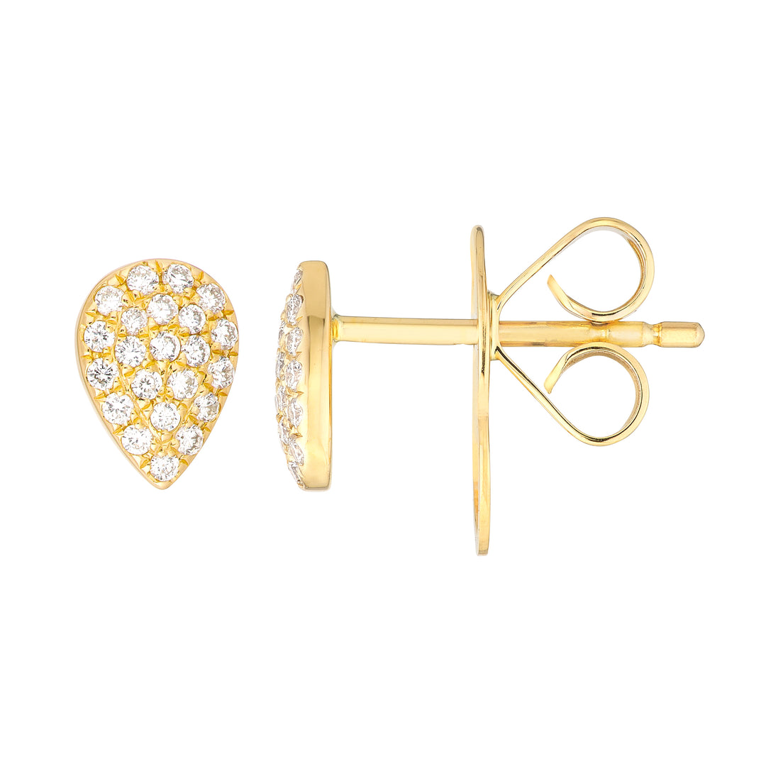Diamond Pavé Pear Stud Earrings (1/6tcw)