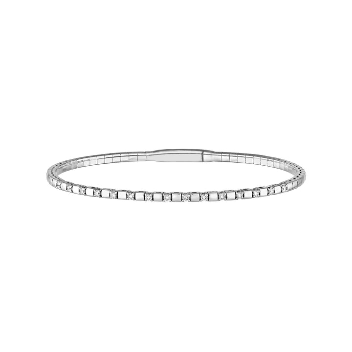 1/3tcw Alternating Diamond and Square Link Flexi Bracelet